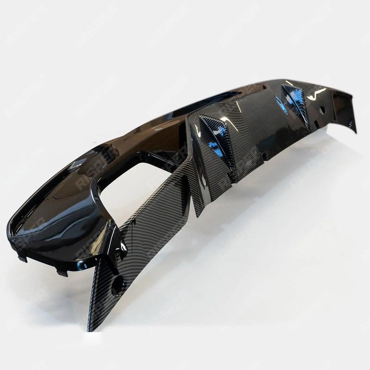 MP Rear Diffuser Dual Exit Gloss Black & Carbon Look For BMW 5 Series M Sport G30 2017-2024