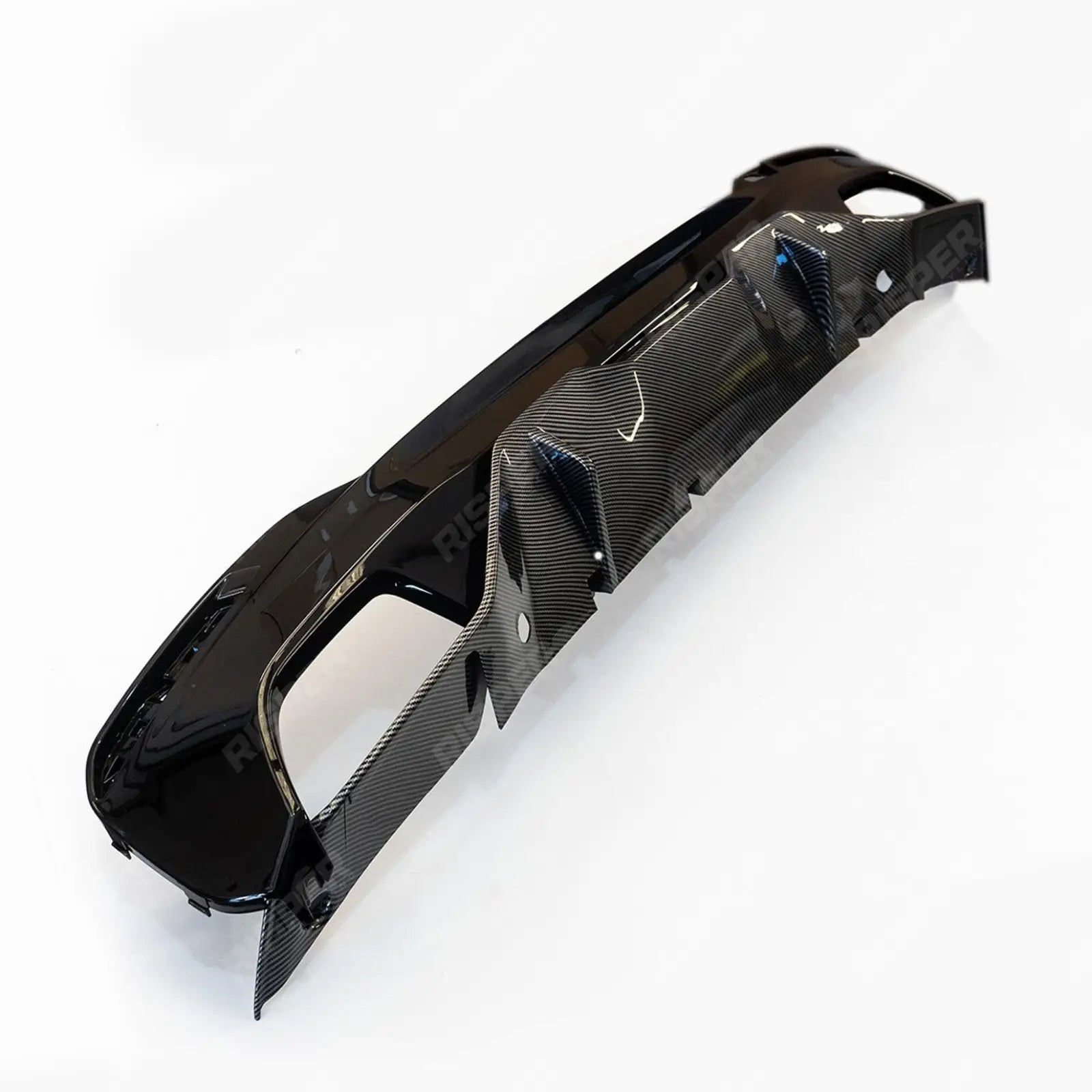MP Rear Diffuser Dual Exit Gloss Black & Carbon Look For BMW 5 Series M Sport G30 G31 2017-2024