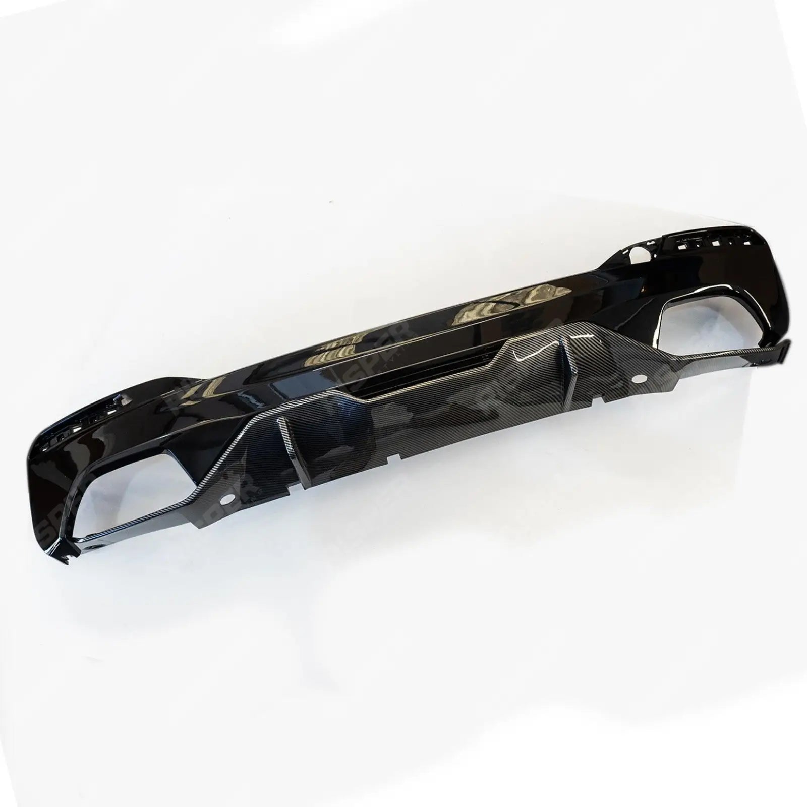 MP Rear Diffuser Dual Exit Gloss Black & Carbon Look For BMW 5 Series M Sport G30 G31 2017-2024