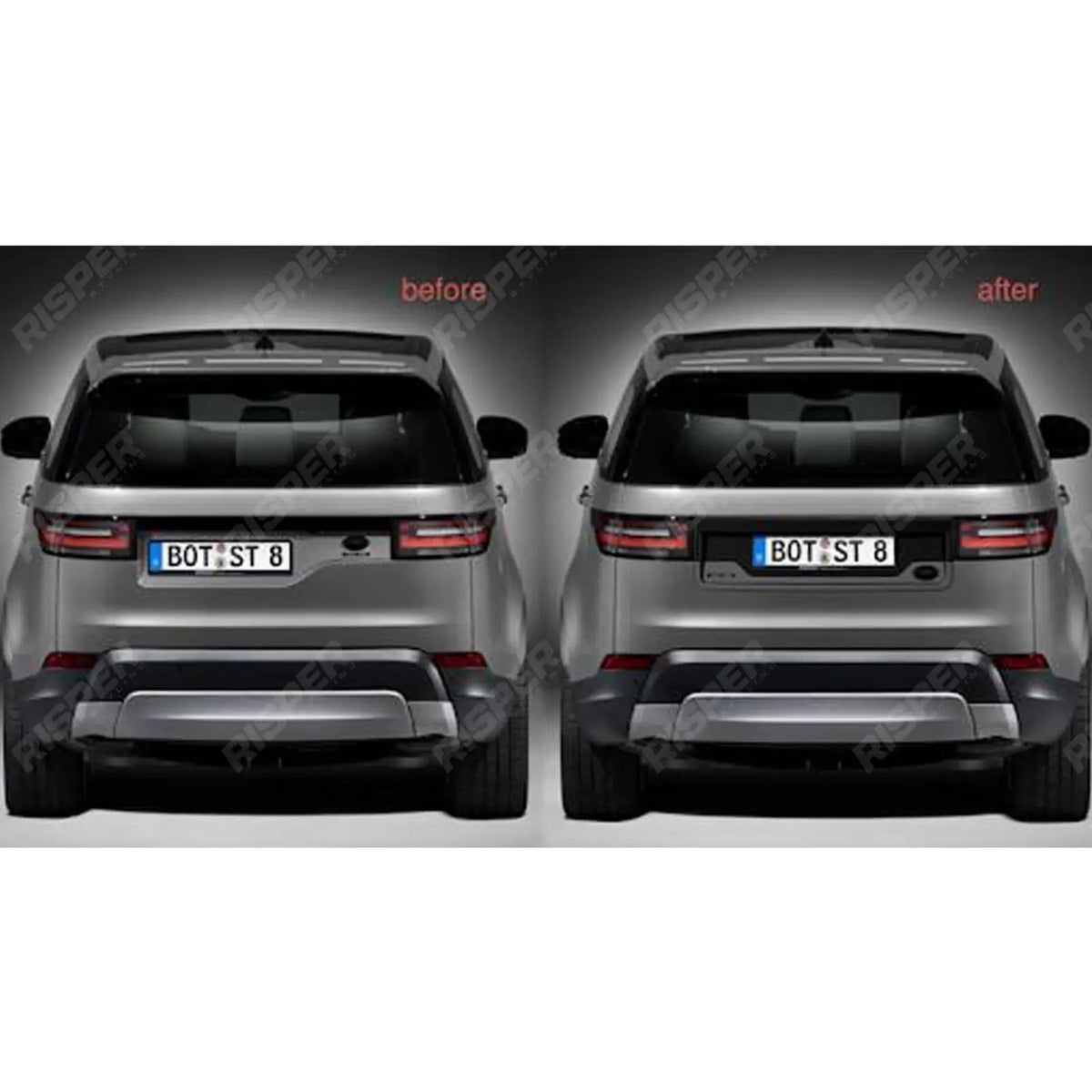Number Plate Centralisation Kit In Gloss Black For Land Rover Discovery 5