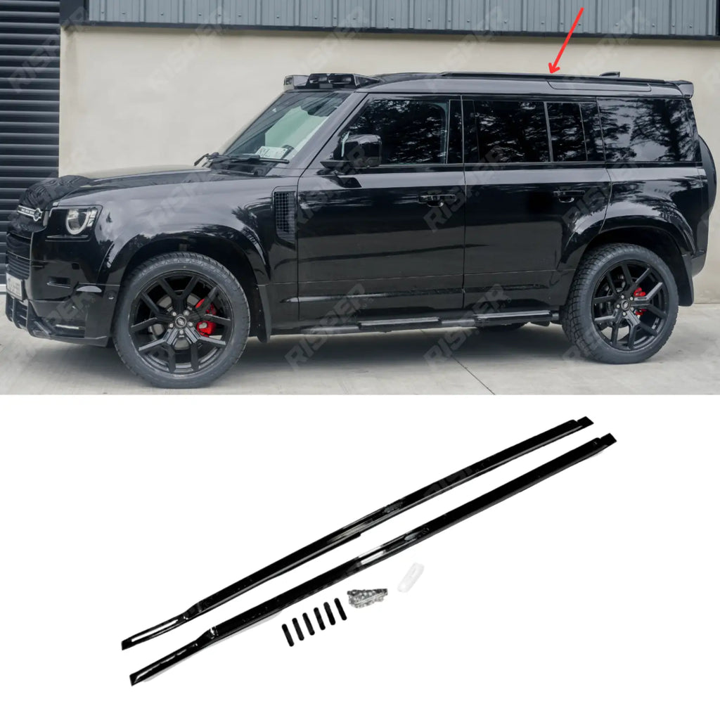 STX Style Roof Rail Pair in Black For Land Rover Defender 110/130 L663 2020 On
