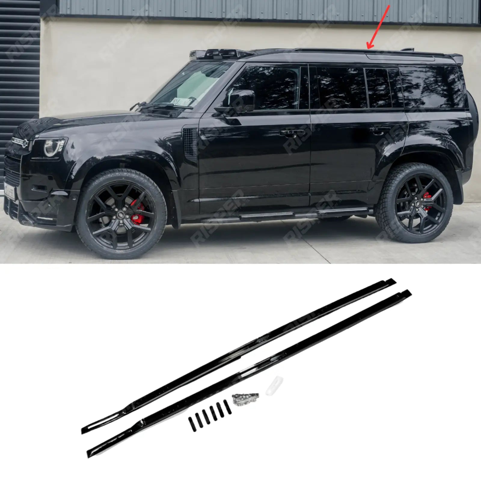 STX Style Roof Rail Pair in Black For Land Rover Defender 110/130 L663 2020 On