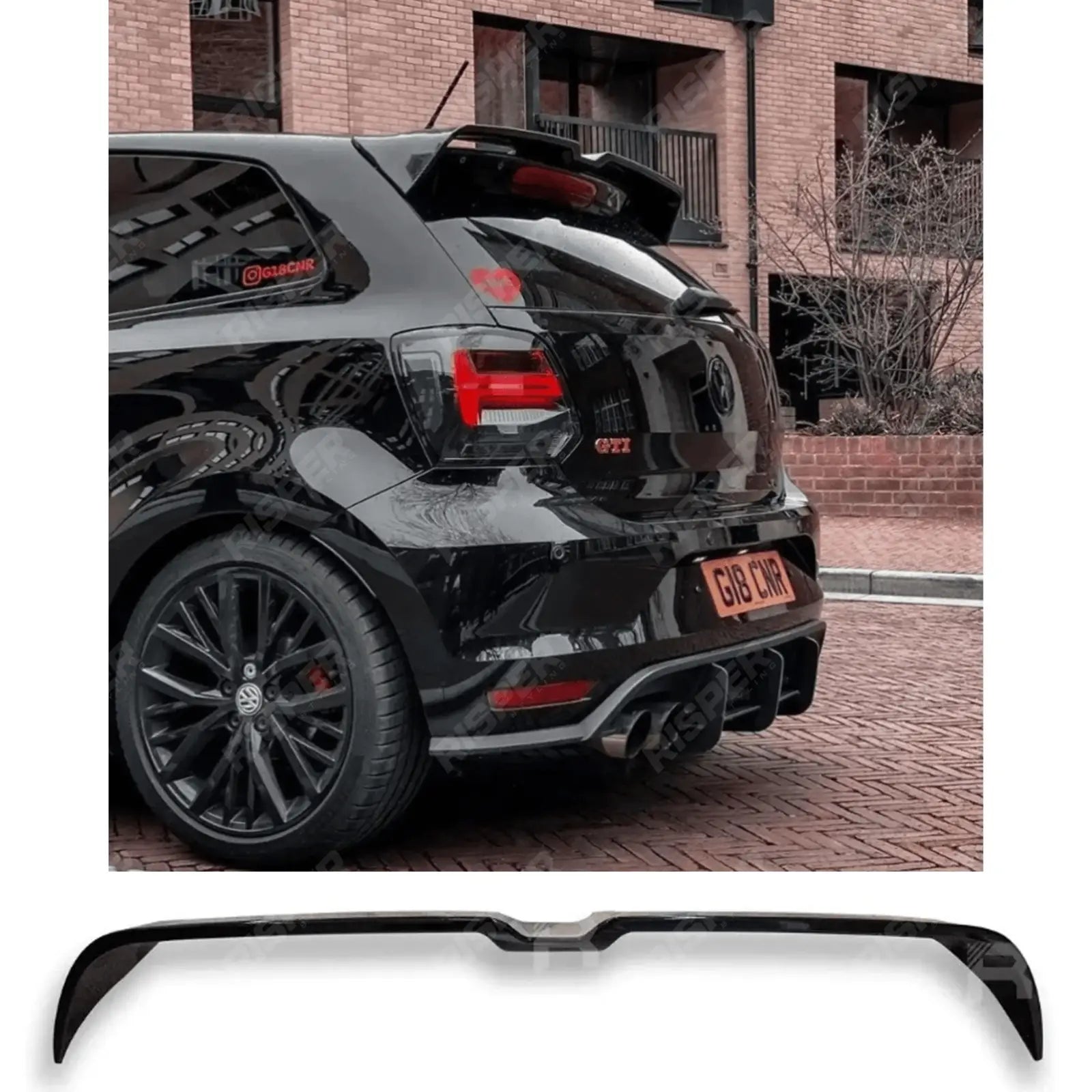 Oettinger Style Rear Spoiler in Gloss Black For Volkswagen Polo MK5 6C/6R 2009-2017