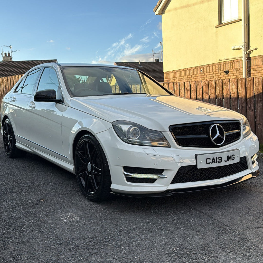 A Style Gloss Black Front Splitter for Mercedes Benz W204 C Class 08-14