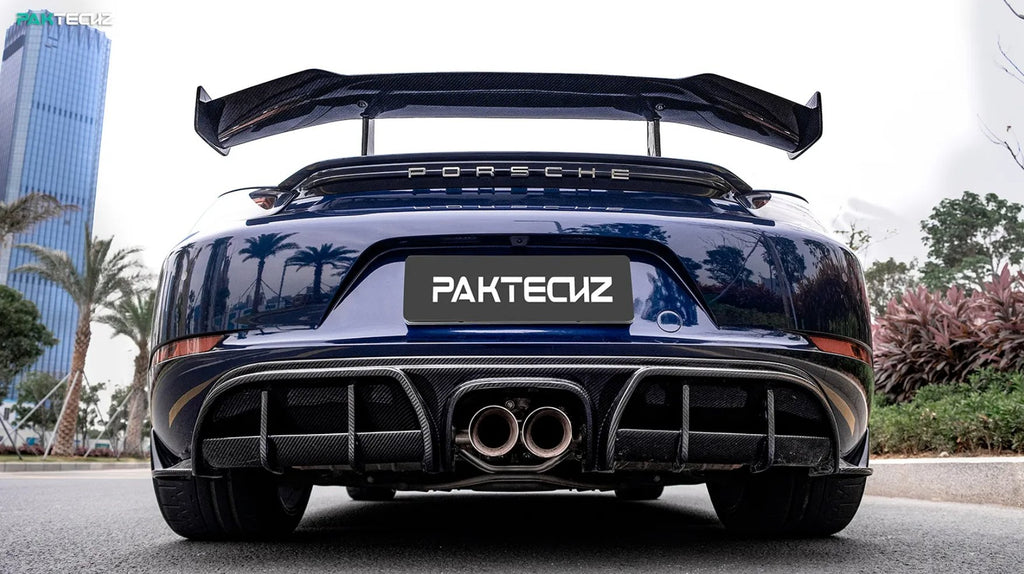 PAKTECHZ - PORSCHE CAYMAN / BOXSTER 718 DRY CARBON FIBRE REAR DIFFUSER