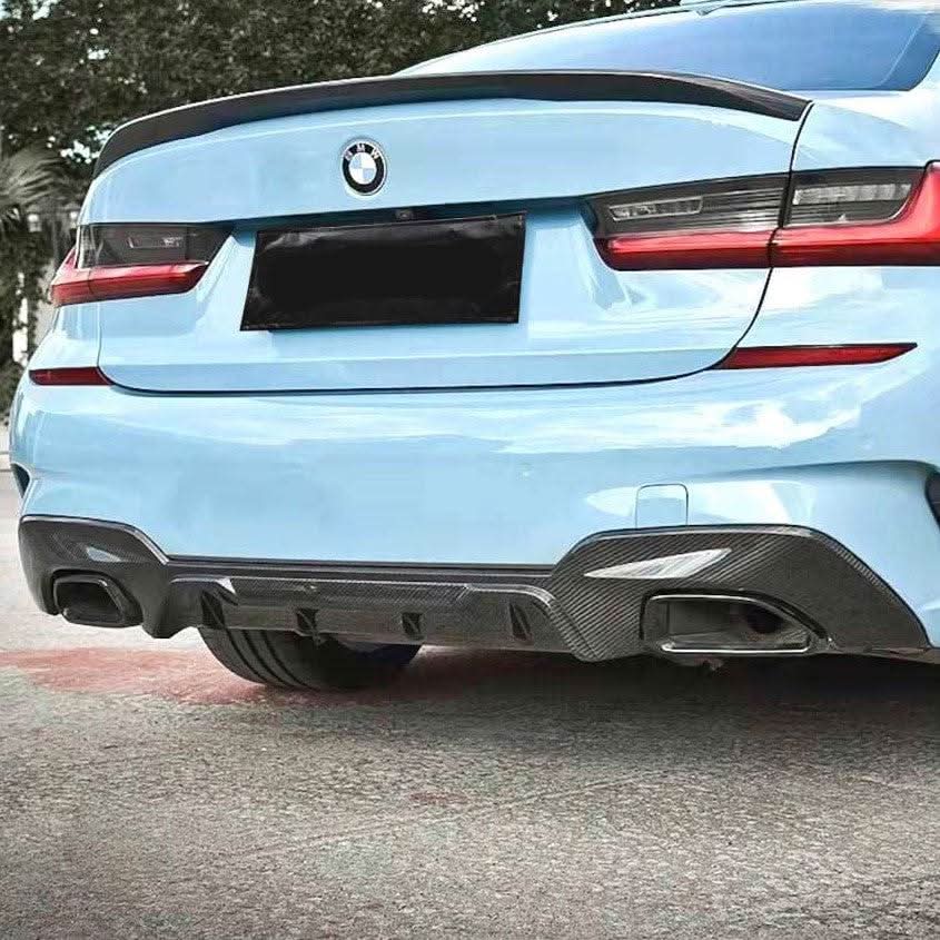 MP Style Pre-Preg Carbon Fibre Rear Diffuser for BMW 3 Series G20 G21 Pre-LCI M Sport 19-22