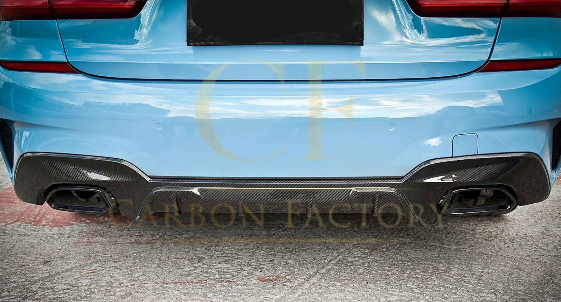 MP Style Pre-Preg Carbon Fibre Rear Diffuser for BMW 3 Series G20 G21 Pre-LCI M Sport 19-22
