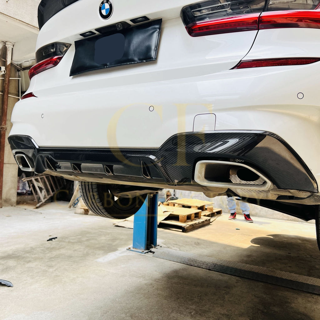 MP Style Pre-Preg Carbon Fibre Rear Diffuser for BMW 3 Series G20 G21 Pre-LCI M Sport 19-22