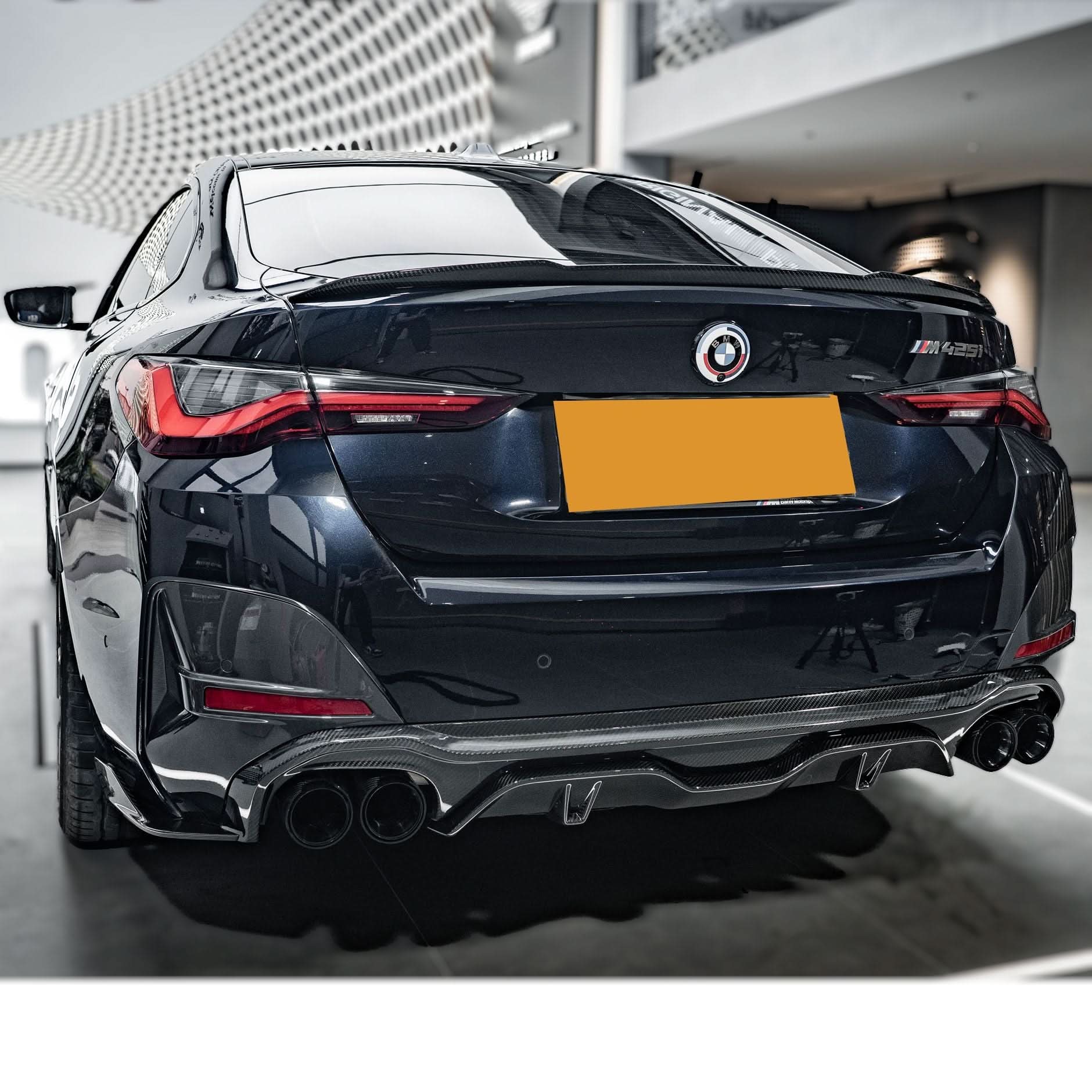 SQ Style Pre-Preg Carbon Fibre Rear Diffuser Quad Exhaust for BMW G26 4 Series Gran Coupe 21-24