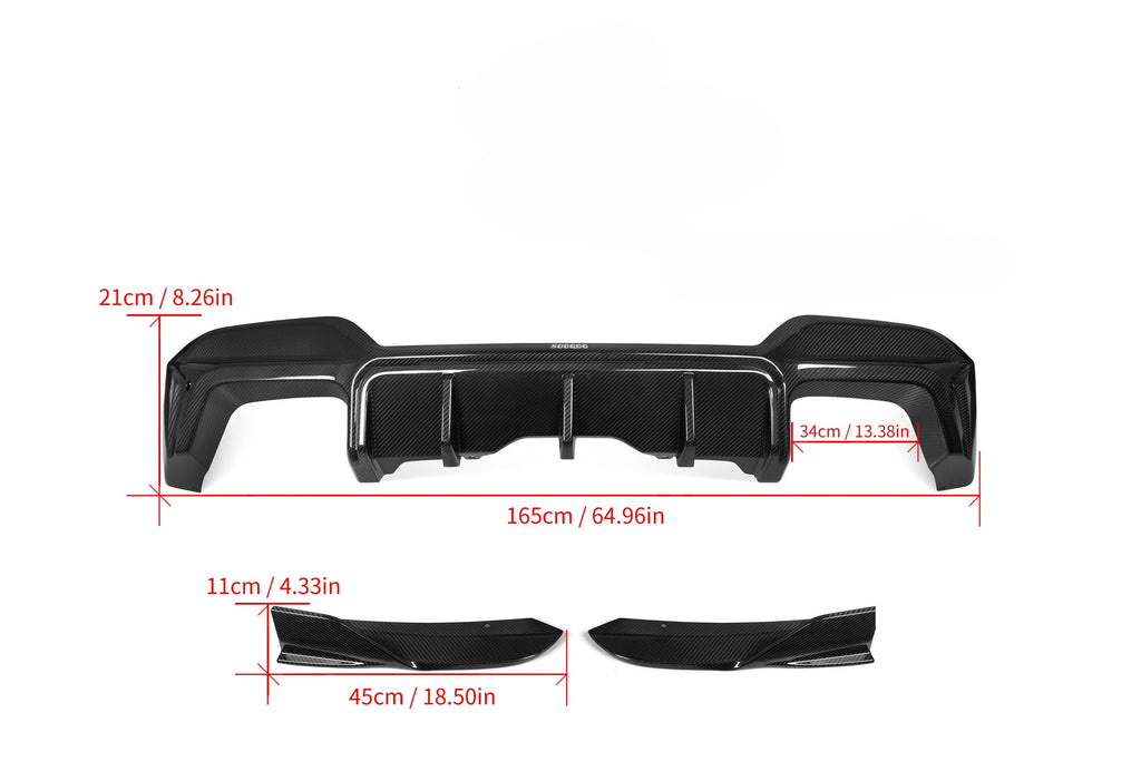 V Style Pre-Preg Carbon Fibre Rear Diffuser for BMW F97 X3M LCI 22-24