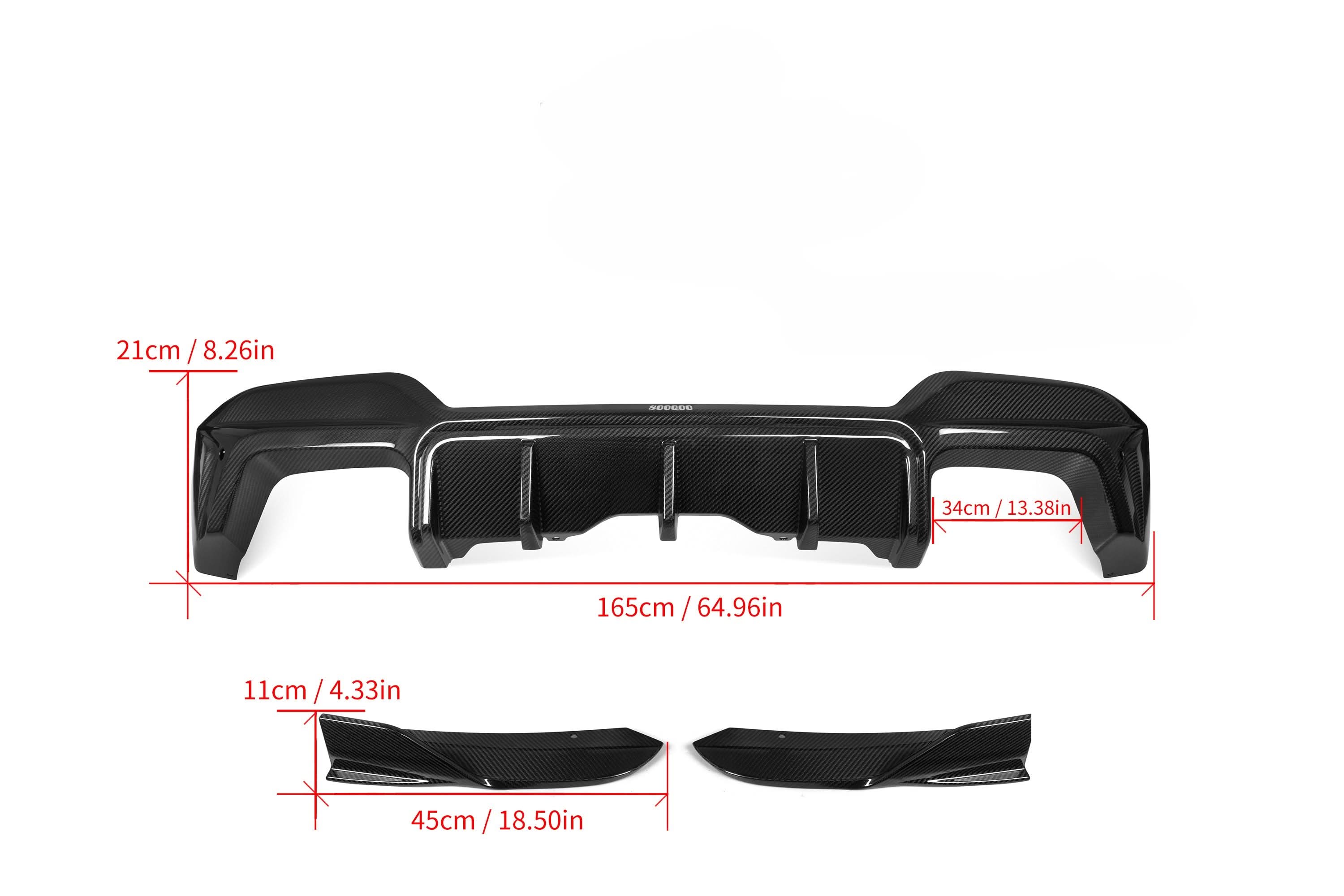 V Style Pre-Preg Carbon Fibre Rear Diffuser for BMW F97 X3M LCI 22-24