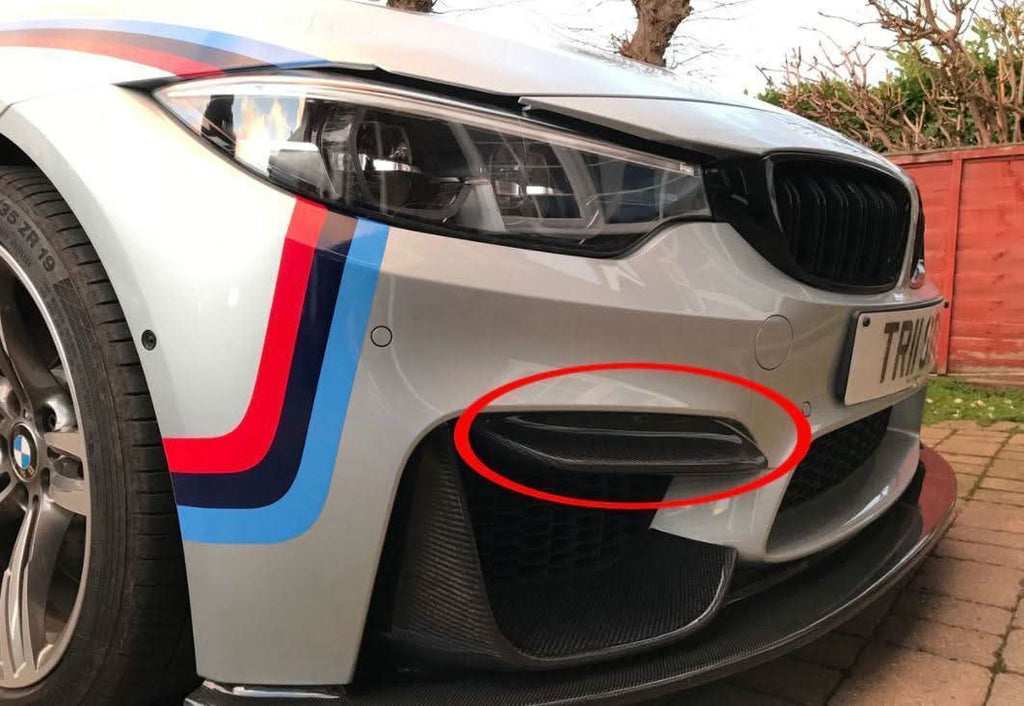 Competition Style Carbon Fibre Front Bumper Trims for BMW F80 M3 F82 F83 M4 14-20
