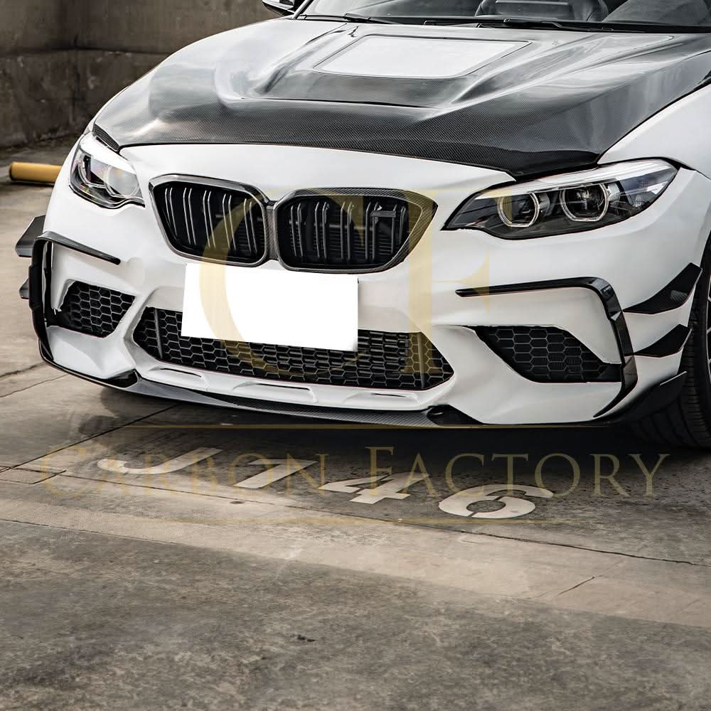 SQ Style Pre-Preg Carbon Fibre Front Bumper Canards for BMW F87 M2 LCI 18-22
