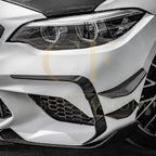 SQ Style Pre-Preg Carbon Fibre Front Bumper Canards for BMW F87 M2 LCI 18-22