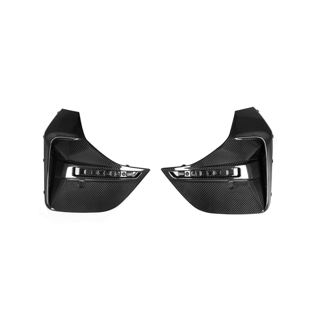 SQ Style Pre-Preg Carbon Fibre Rear Bumper Trims for BMW G26 4 Series Gran Coupe 21-24