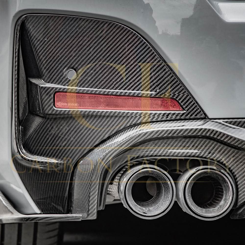 SQ Style Pre-Preg Carbon Fibre Rear Bumper Trims for BMW G26 4 Series Gran Coupe 21-24