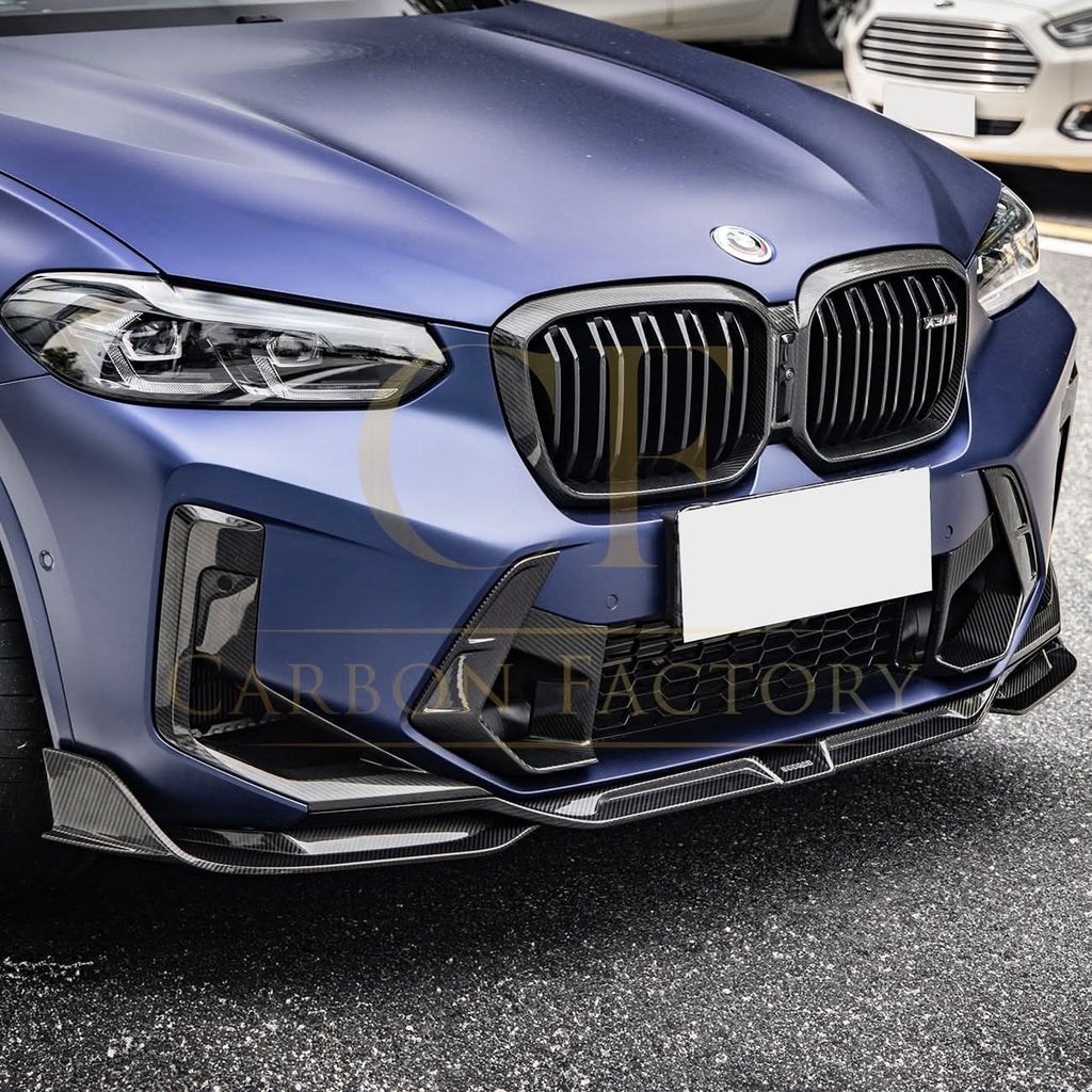 V Style Pre-Preg Carbon Fibre Front Induction Trims for BMW F97 X3M F98 X4M LCI 22-26
