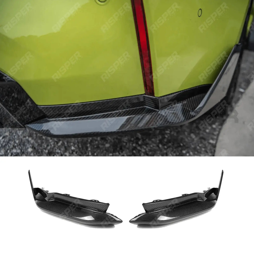 PRE PREG CARBON FIBRE M PERFORMANCE REAR BUMPER WINGLETS For BMW M3 G80