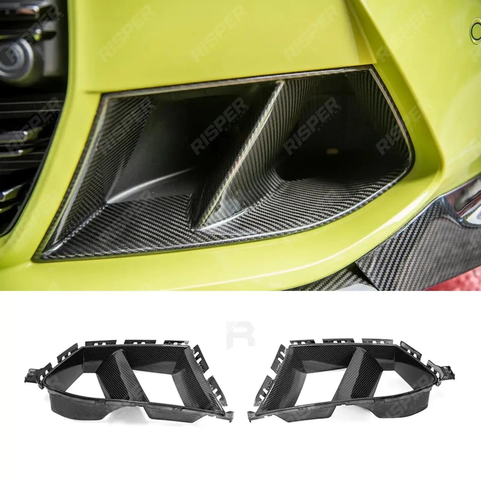 Pre Preg Carbon Fibre Performance Style Front Intake Ducts For BMW M3 M4 G80 G82 G83