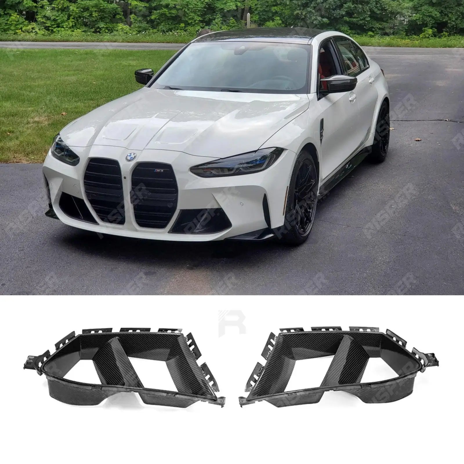Pre Preg Carbon Fibre Performance Style Front Intake Ducts For BMW M3 M4 G80 G82 G83