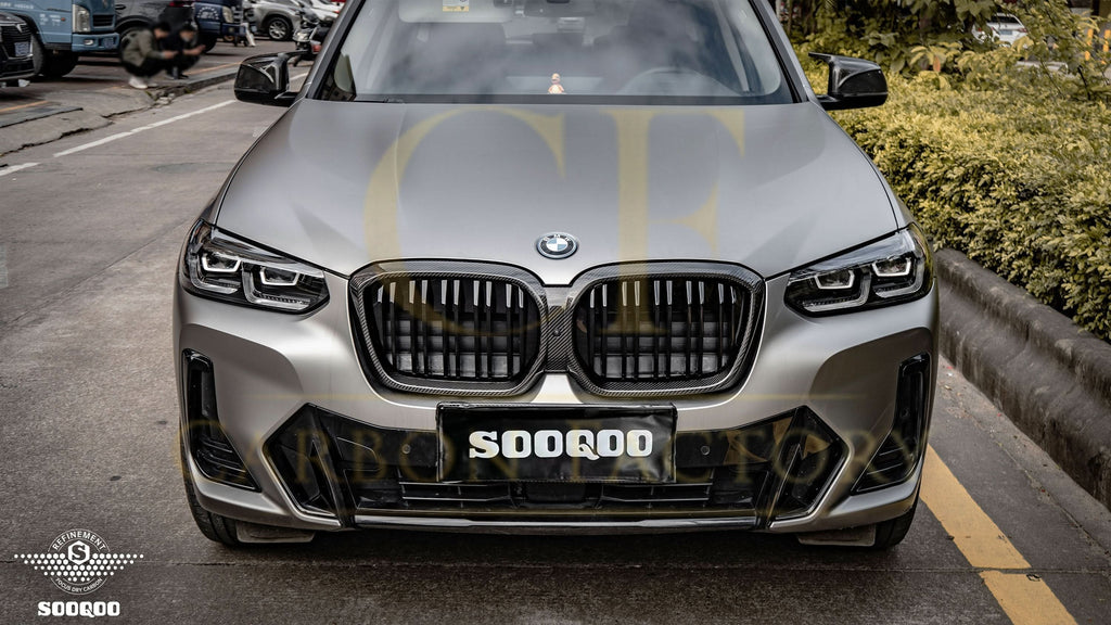 Double Slat Pre-Preg Carbon Fibre Front Grille for BMW G08 IX3 LCI 22-25