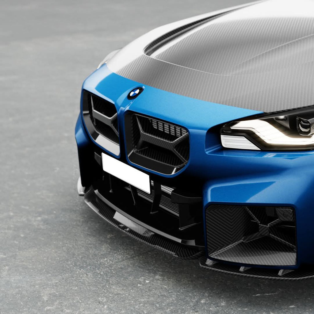 V style Pre-Preg Carbon Fibre Front Grill for BMW G87 M2 23-Present