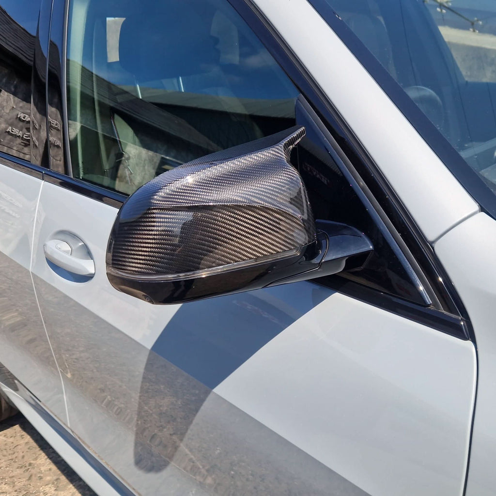 CF Style Pre-Preg Carbon Fibre Replacement Mirror Covers for BMW G02 X4 G05 X5 19-25