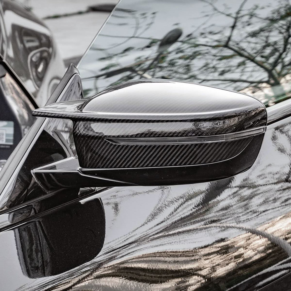 CF Style Pre-Preg Carbon Fibre Replacement Mirror Covers for BMW G20 G21 3 Series LHD 20-25