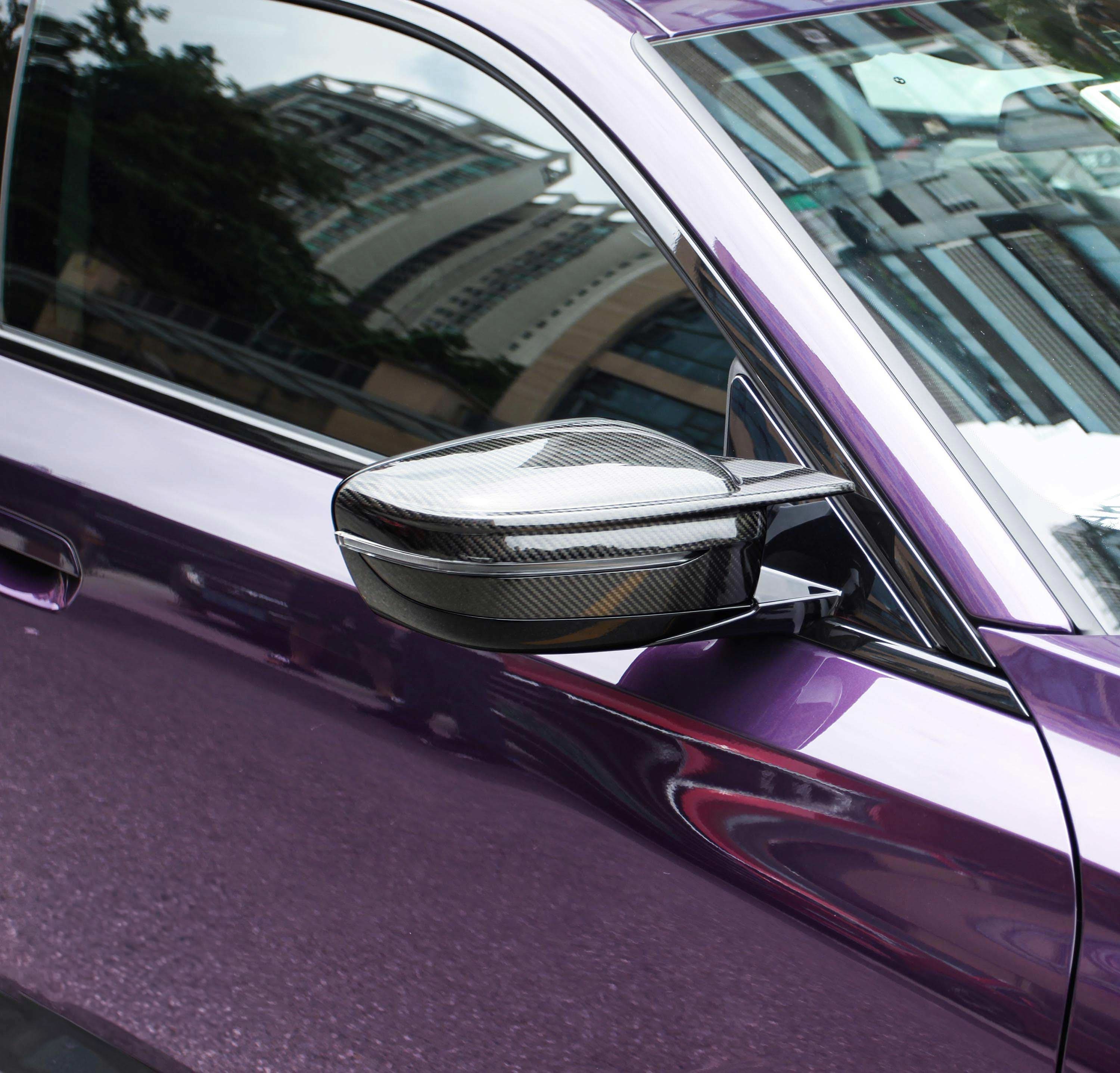 CF Style Pre-Preg Carbon Fibre Replacement Mirror Covers for BMW G22 G23 G26 4 Series i4 LHD 20-25