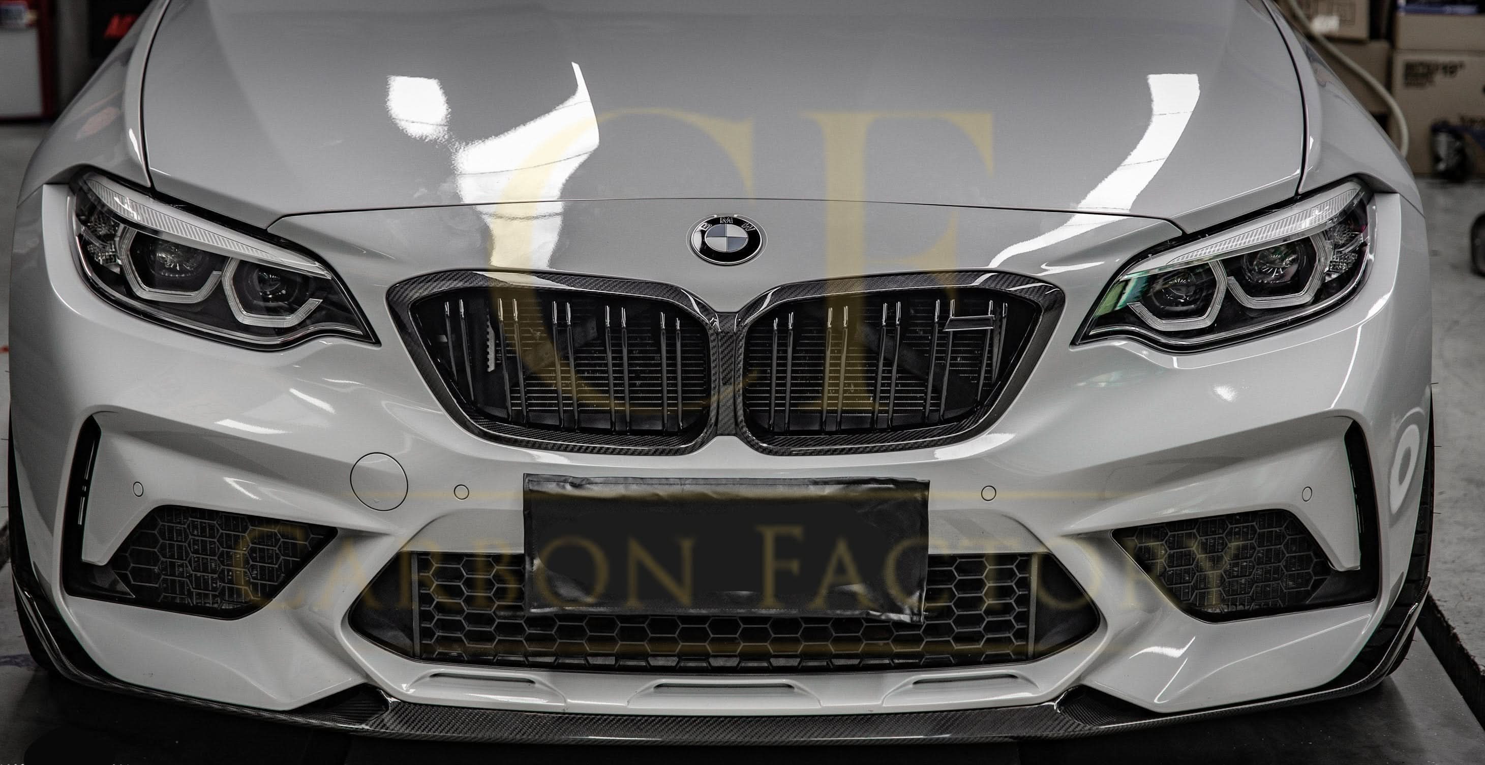 CF Style Pre-Preg Carbon Fibre Front Splitter for BMW F87 M2C 19-22