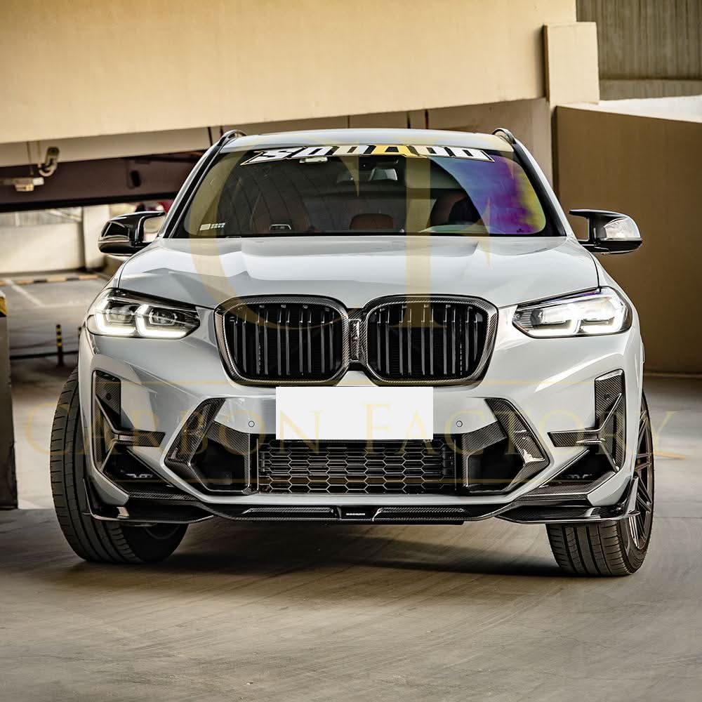 SQ Style Pre-Preg Carbon Fibre Front Splitter for BMW F97 X3M F98 X4M LCI 22-26