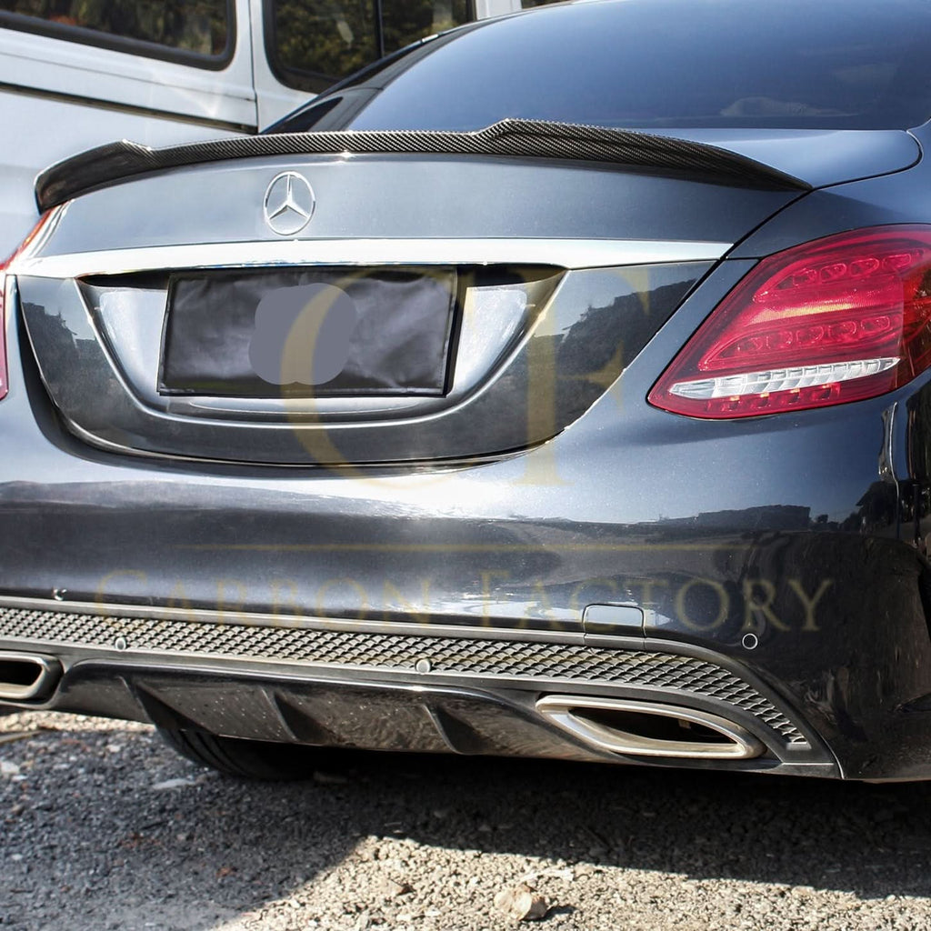 X Style Pre-Preg Carbon Fibre Boot Spoiler for Mercedes Benz W205 C Class 15-21