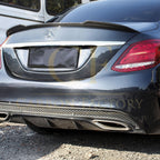 X Style Pre-Preg Carbon Fibre Boot Spoiler for Mercedes Benz W205 C Class 15-21