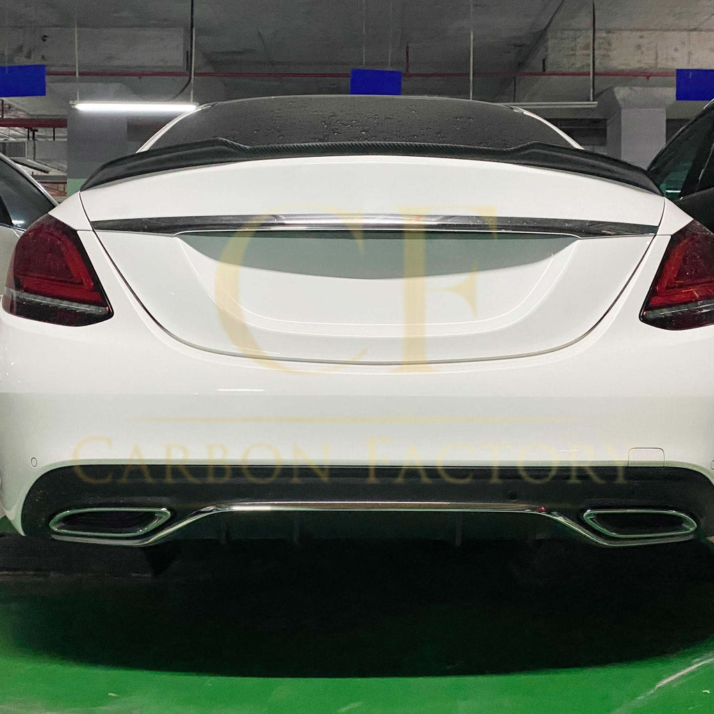 X Style Pre-Preg Carbon Fibre Boot Spoiler for Mercedes Benz W205 C Class 15-21