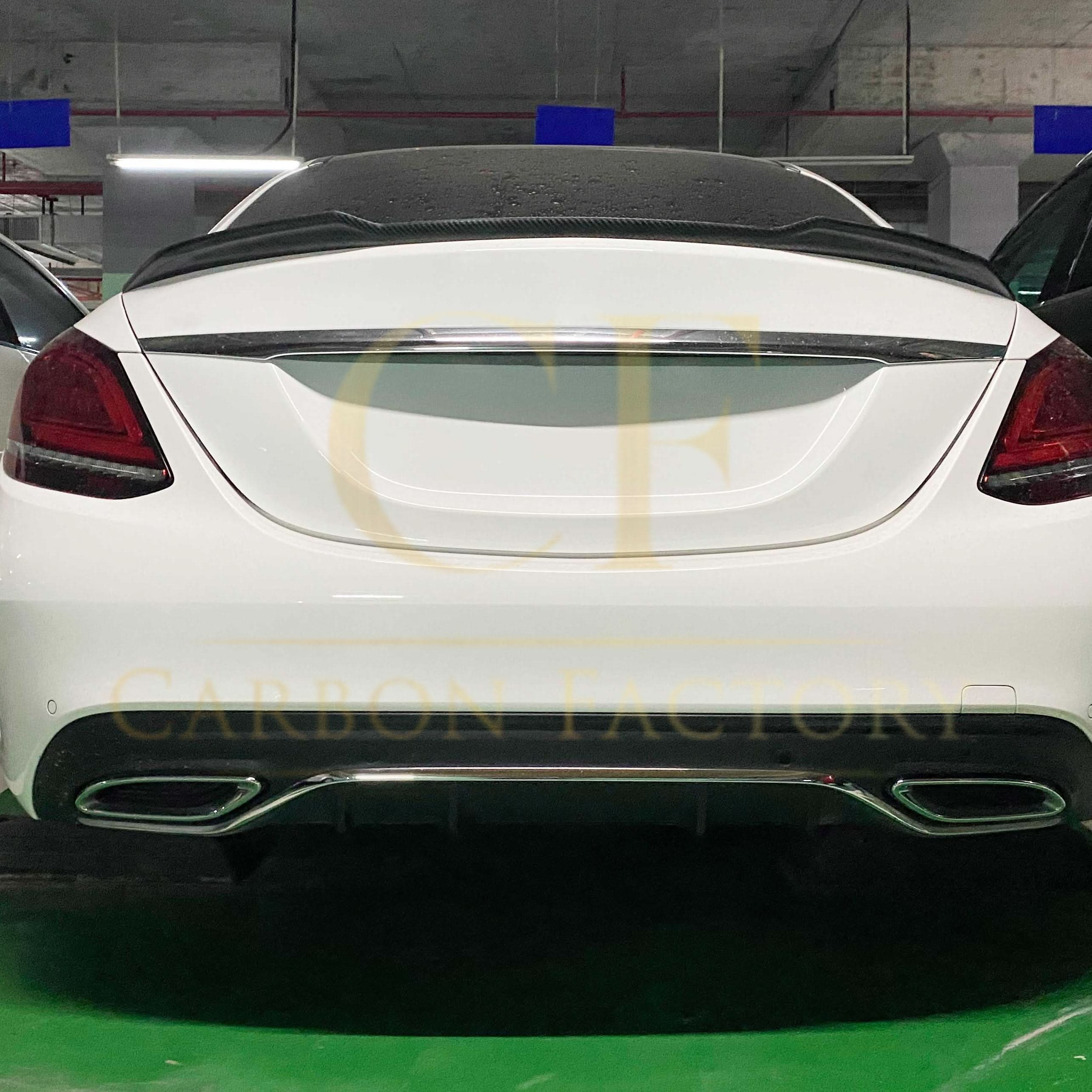X Style Pre-Preg Carbon Fibre Boot Spoiler for Mercedes Benz W205 C Class 15-21
