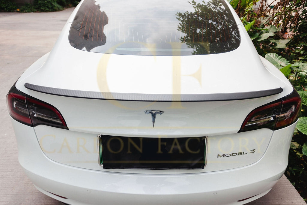 OEM Style Pre-Preg Matt Carbon Fibre Boot Spoiler for Tesla Model 3 16-23
