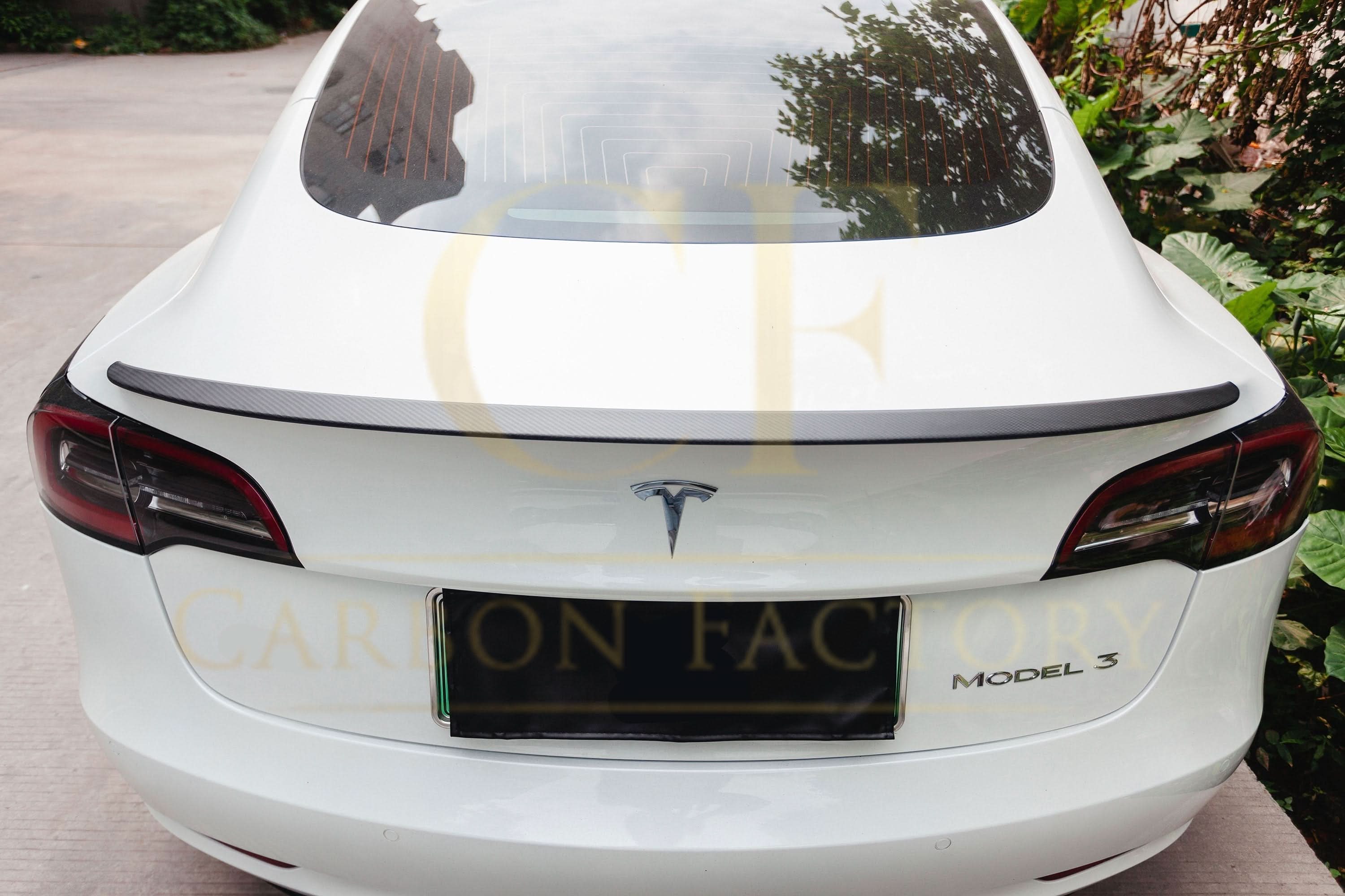 OEM Style Pre-Preg Matt Carbon Fibre Boot Spoiler for Tesla Model 3 16-23