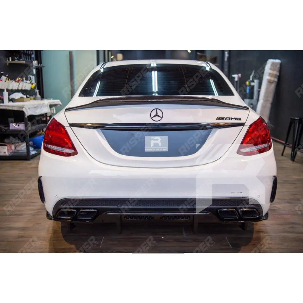 PSM Style Ducktail Spoiler In Gloss Black For Mercedes C-Class W205 2014-2019