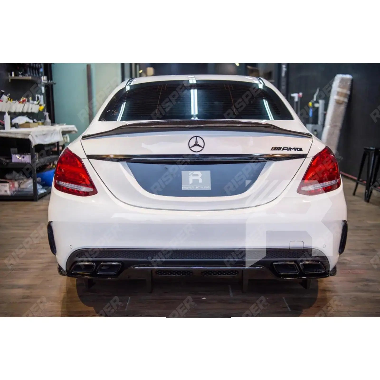 PSM Style Ducktail Spoiler In Gloss Black For Mercedes C-Class W205 2014-2019