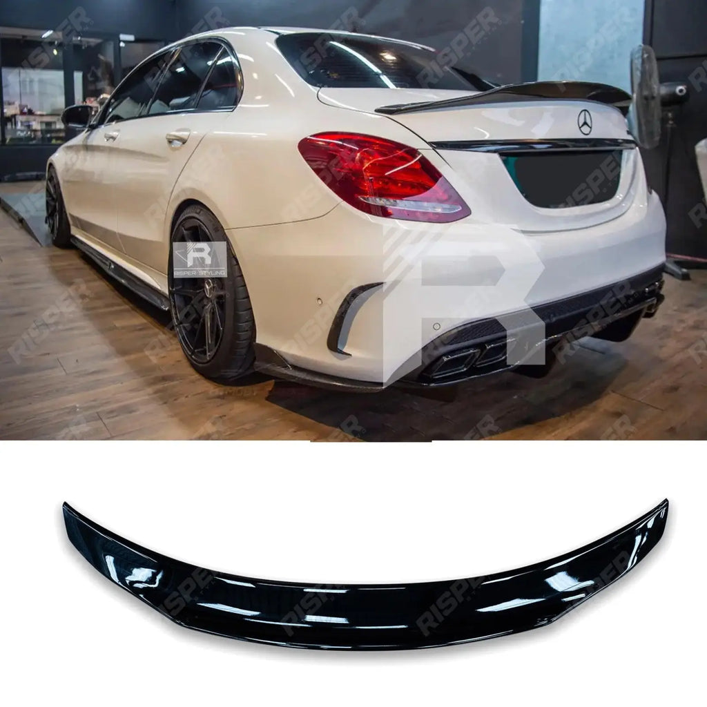 PSM Style Ducktail Spoiler In Gloss Black For Mercedes C-Class W205 2014-2019