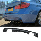 Quad Exit Rear Diffuser Gloss Black For Bmw F30 F35 M Sport