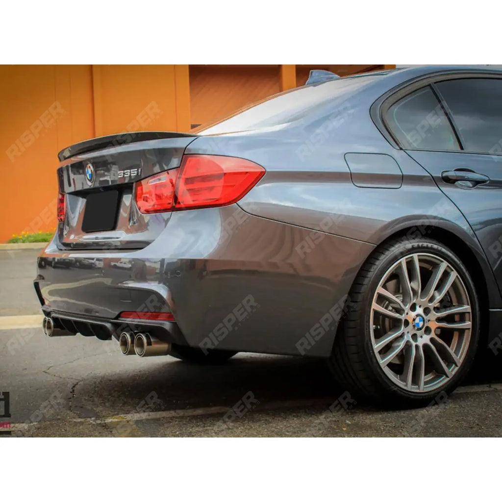 Quad Exit Rear Diffuser Matte Black For Bmw F30 F35 M Sport