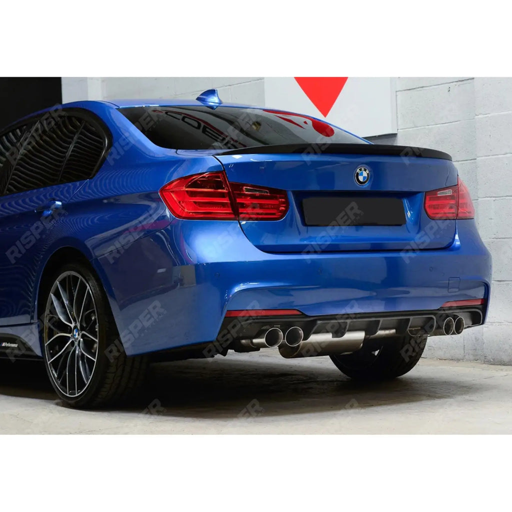 Quad Exit Rear Diffuser Matte Black For Bmw F30 F35 M Sport