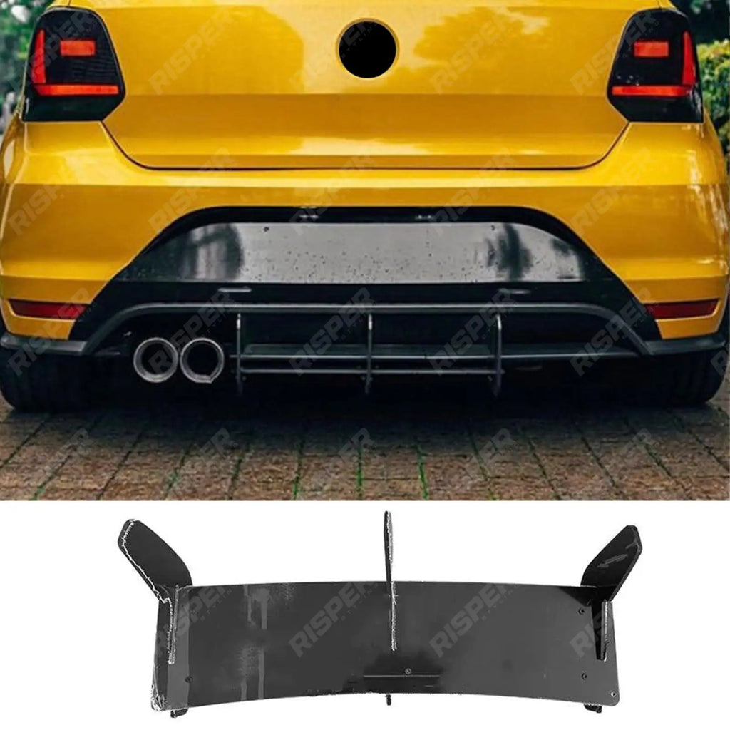 Rear Blade Style Diffuser in Gloss Black For Volkswagen Polo MK5 6C GTI 2014-2018
