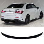 REAR BOOT SPOILER IN GLOSS BLACK For MERCEDES A CLASS SALOON (V177) 2018+ - 'A35 A45 AMG STYLE'