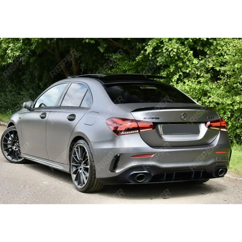REAR BOOT SPOILER IN GLOSS BLACK For MERCEDES A CLASS SALOON (V177) 2018+ - 'A35 A45 AMG STYLE'