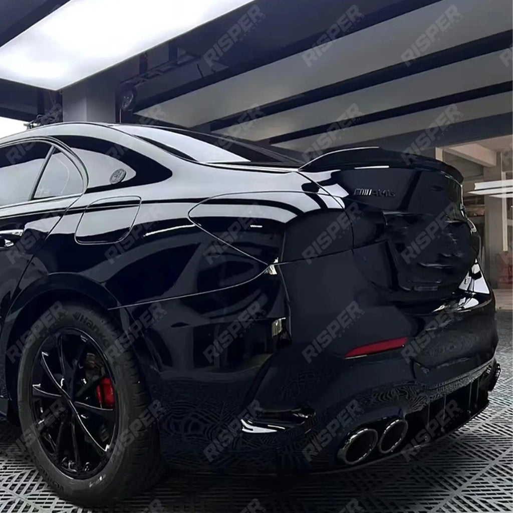 REAR BOOT SPOILER IN GLOSS BLACK For MERCEDES A CLASS SALOON (V177) 2018+ - 'A35 A45 AMG STYLE'