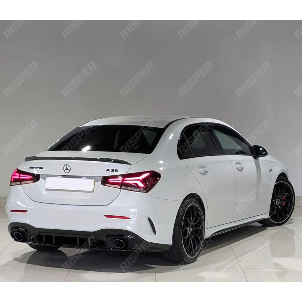 REAR BOOT SPOILER IN GLOSS BLACK For MERCEDES A CLASS SALOON (V177) 2018+ - 'A35 A45 AMG STYLE'
