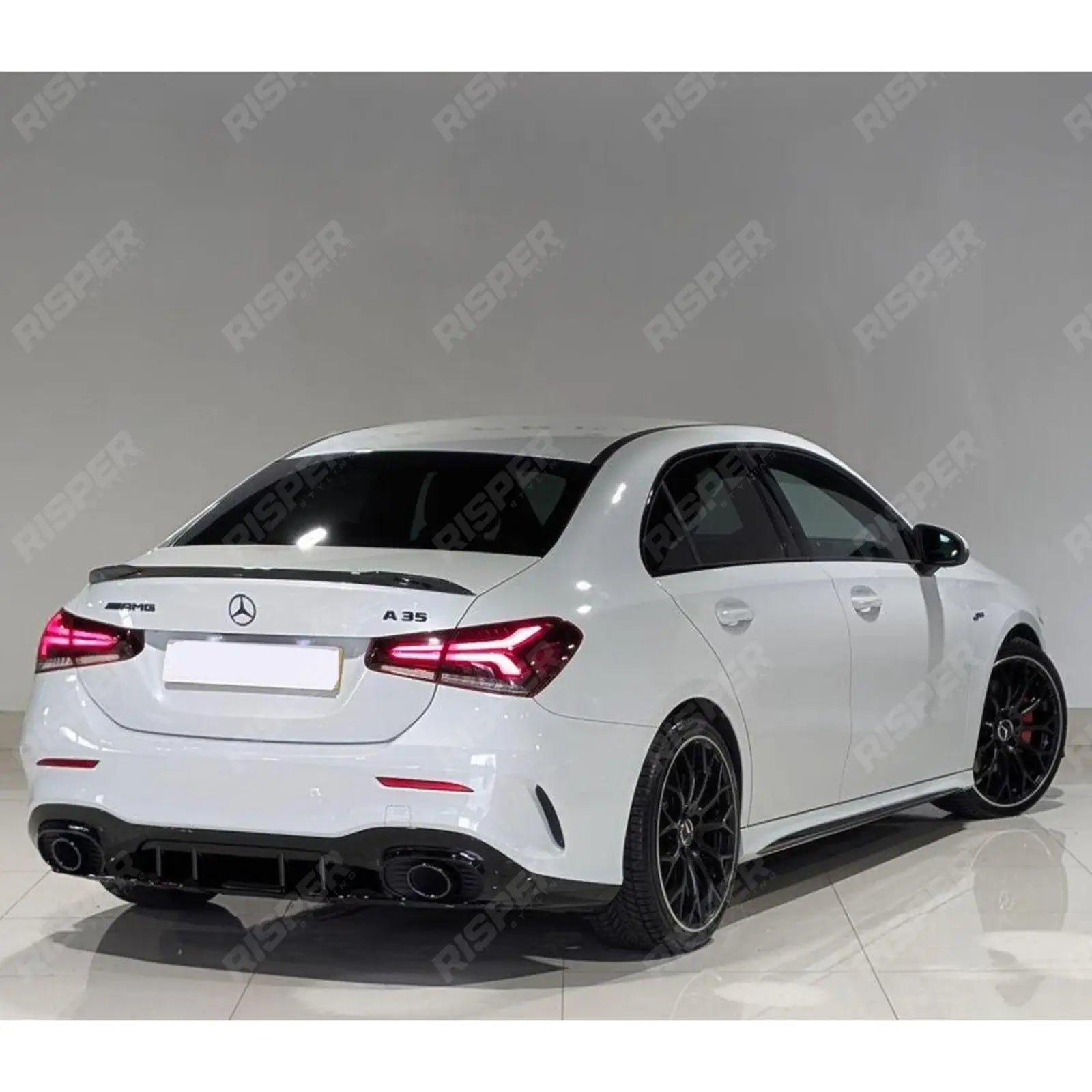 REAR BOOT SPOILER IN GLOSS BLACK For MERCEDES A CLASS SALOON (V177) 2018+ - 'A35 A45 AMG STYLE'
