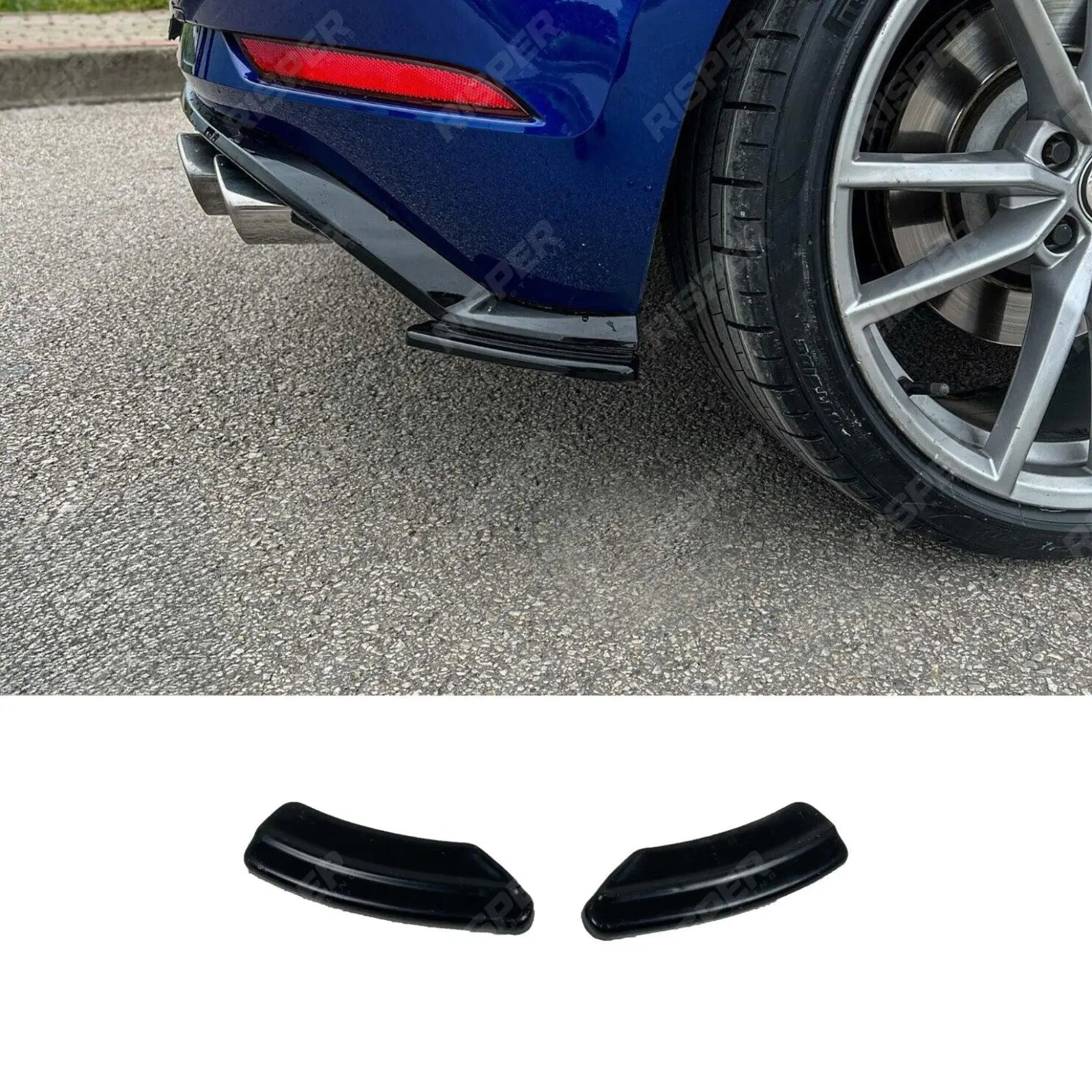 Rear Bumper Corner Splitter Gloss Black For Volkswagen Golf MK7.5 R